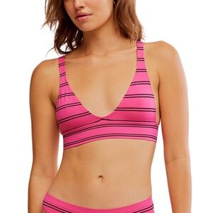 Free People From The Start Stripe Bralette - Women's striped pink combo XS/S NWT